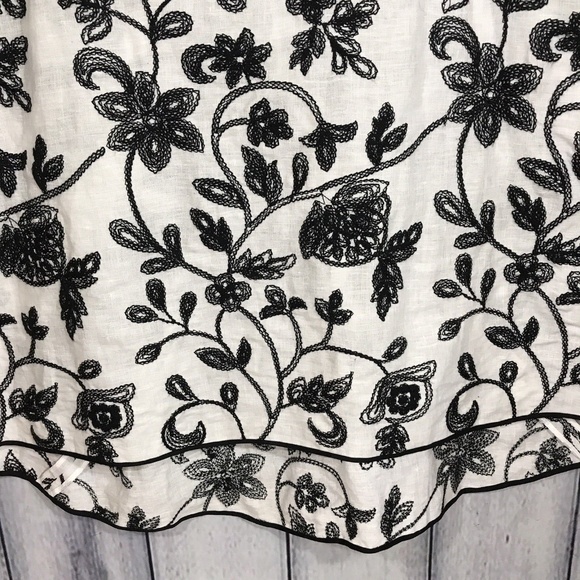 Principe Womens 100% Linen Skirt Size 4 Embroidery - Picture 5 of 7